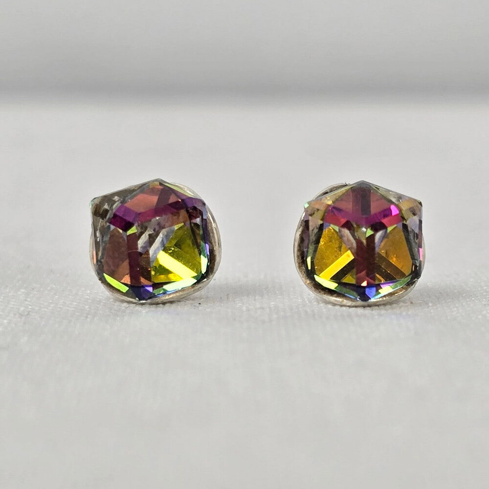 925 Sterling Cut Crystal Stud Earrings